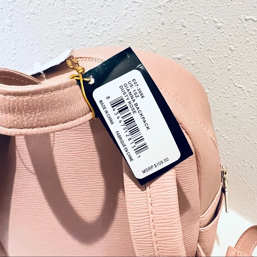 BEBE Gianna Logo Chain Women’s Blush Mini Backpack OS NWT